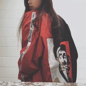 Jacket (red&black) bomber jacket